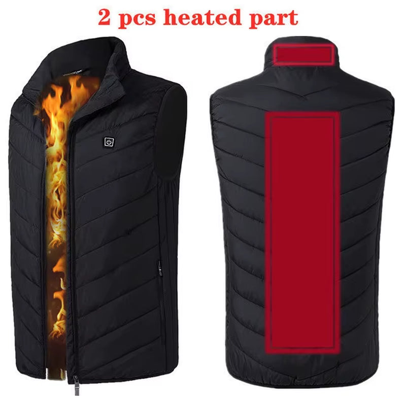 17/13 Areas Heated Vest Men Jacket Heated Winter Womens Electric Usb Heater Tactical Jacket Man Thermal Vest Body Warmer Coat6Xl
