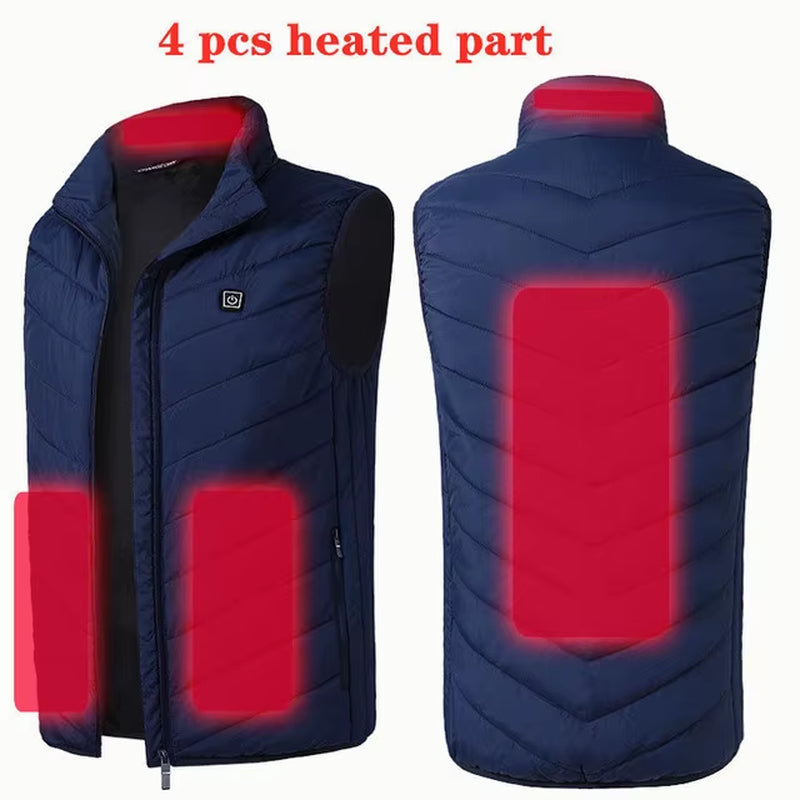 17/13 Areas Heated Vest Men Jacket Heated Winter Womens Electric Usb Heater Tactical Jacket Man Thermal Vest Body Warmer Coat6Xl