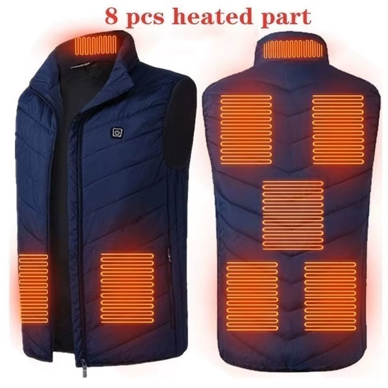 17/13 Areas Heated Vest Men Jacket Heated Winter Womens Electric Usb Heater Tactical Jacket Man Thermal Vest Body Warmer Coat6Xl