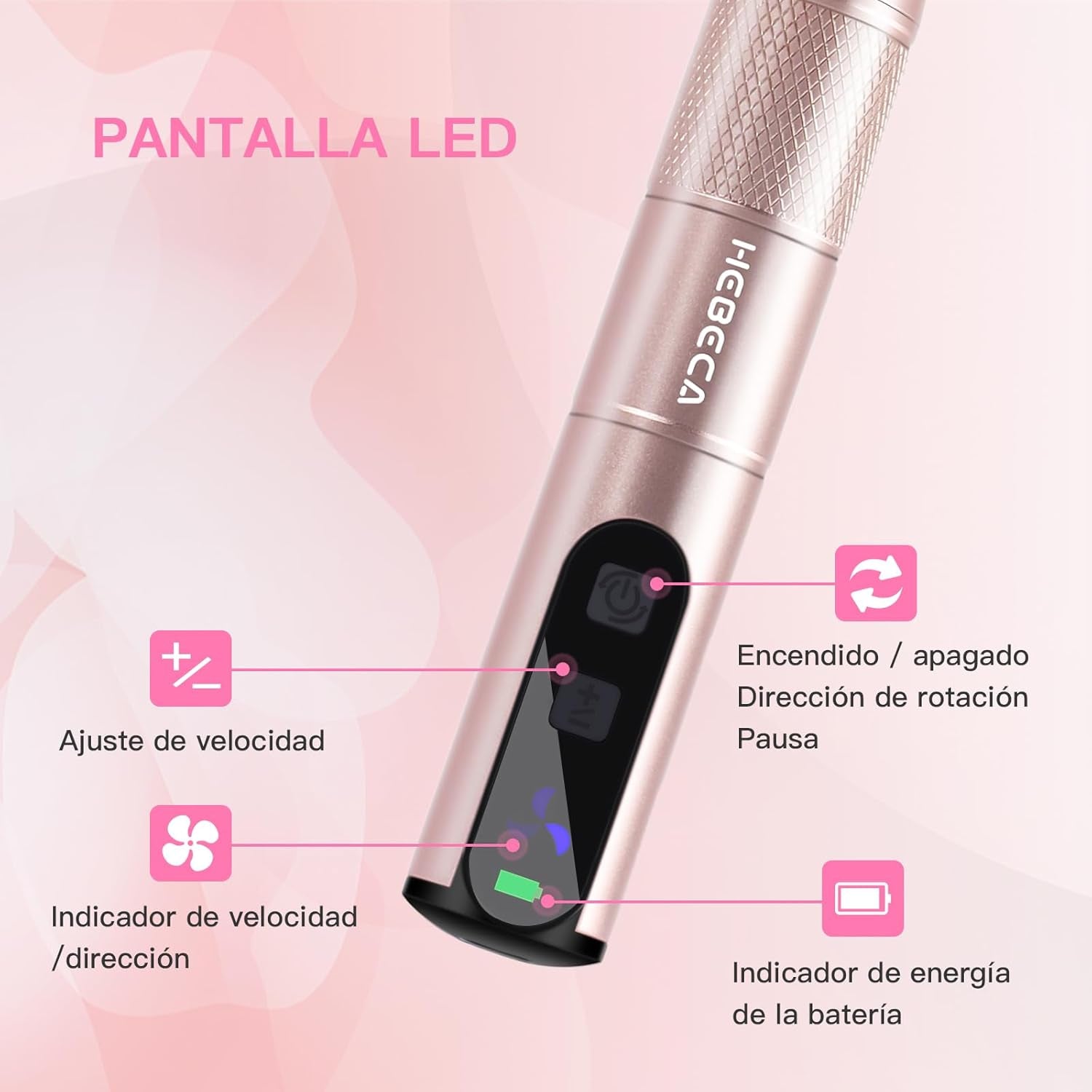 Torno Para Uñas Profesional 20000RPM - Limas De Uñas Electrica Profesionales - 12 En 1 Lima Electrica Uñas Nail Drill Machine De Gel Acrílico Natural Recargable (Oro)