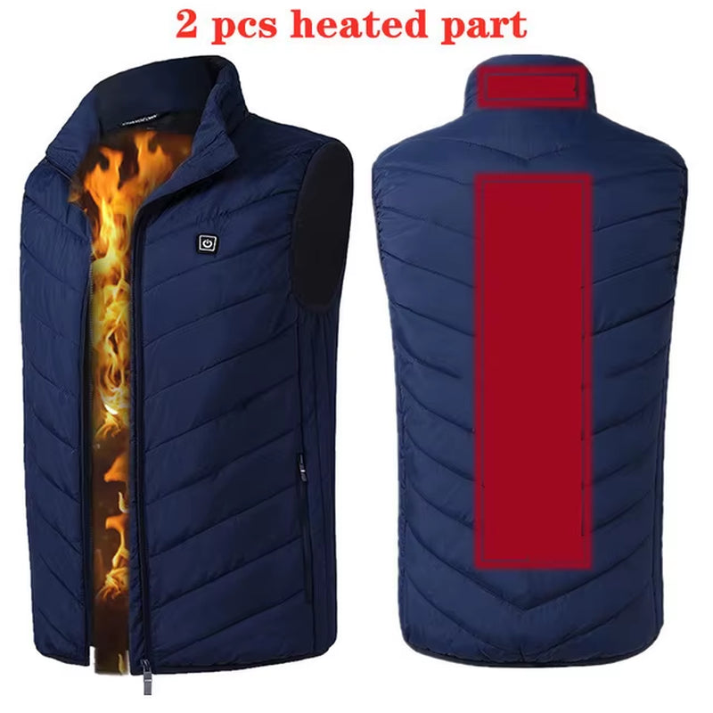 17/13 Areas Heated Vest Men Jacket Heated Winter Womens Electric Usb Heater Tactical Jacket Man Thermal Vest Body Warmer Coat6Xl